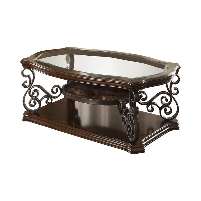 Laney Coffee Table Deep Merlot and Clear - Imperial Furniture (Las Vegas, NV) - Multi Location