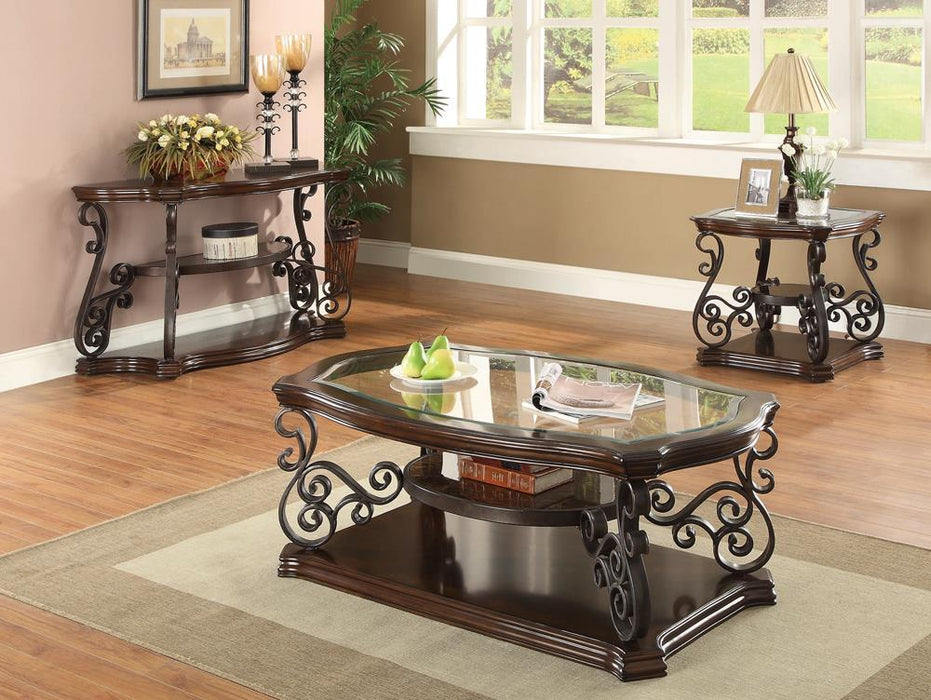 Laney Sofa Table Deep Merlot and Clear - Imperial Furniture (Las Vegas, NV) - Multi Location
