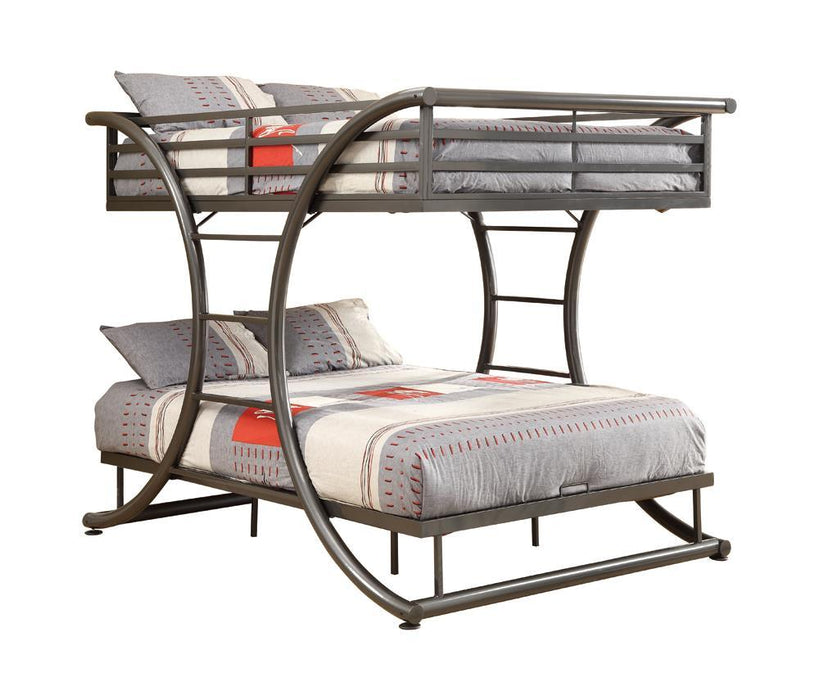 Stephan Full Over Full Bunk Bed Gunmetal - Imperial Furniture (Las Vegas, NV) - Multi Location