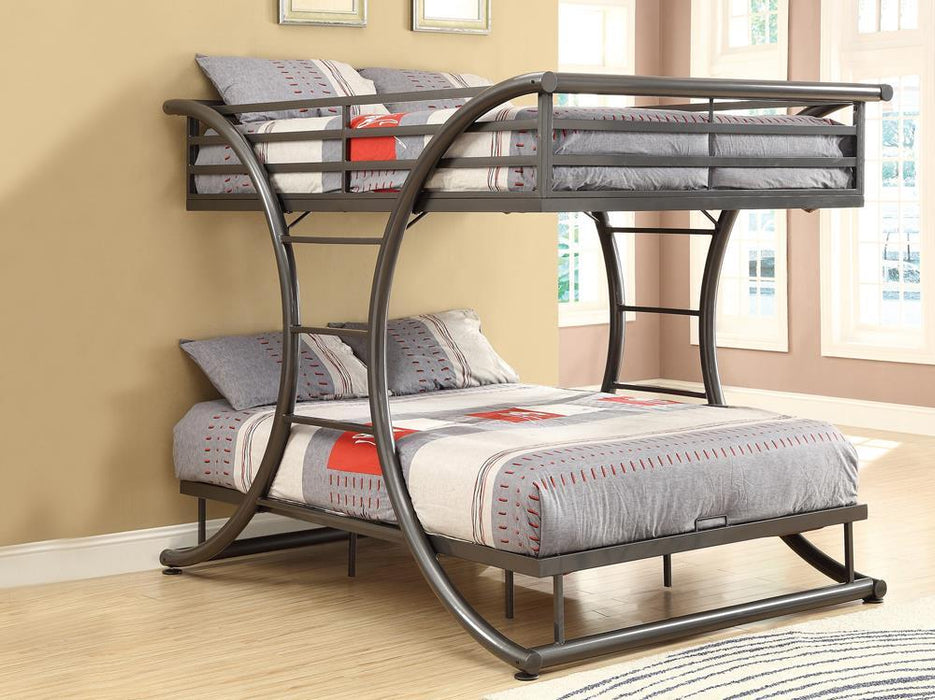 Stephan Full Over Full Bunk Bed Gunmetal - Imperial Furniture (Las Vegas, NV) - Multi Location