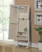 Zayas Storage Jewelry Cheval Mirror White - Imperial Furniture (Las Vegas, NV) - Multi Location