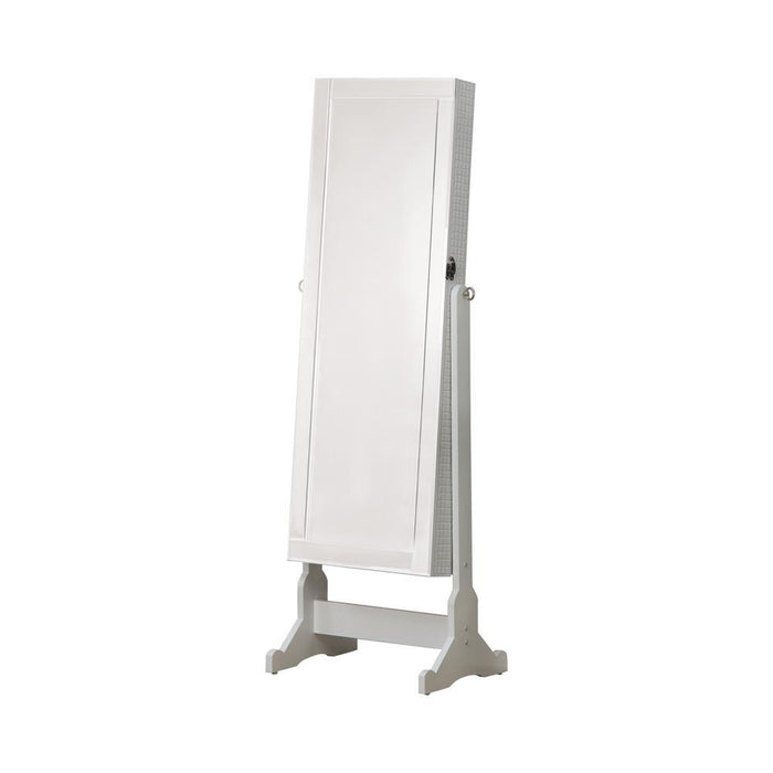 Zayas Storage Jewelry Cheval Mirror White - Imperial Furniture (Las Vegas, NV) - Multi Location