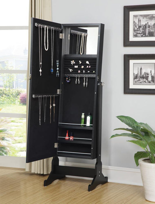 Cortez Storage Jewelry Cheval Mirror Black - Imperial Furniture (Las Vegas, NV) - Multi Location