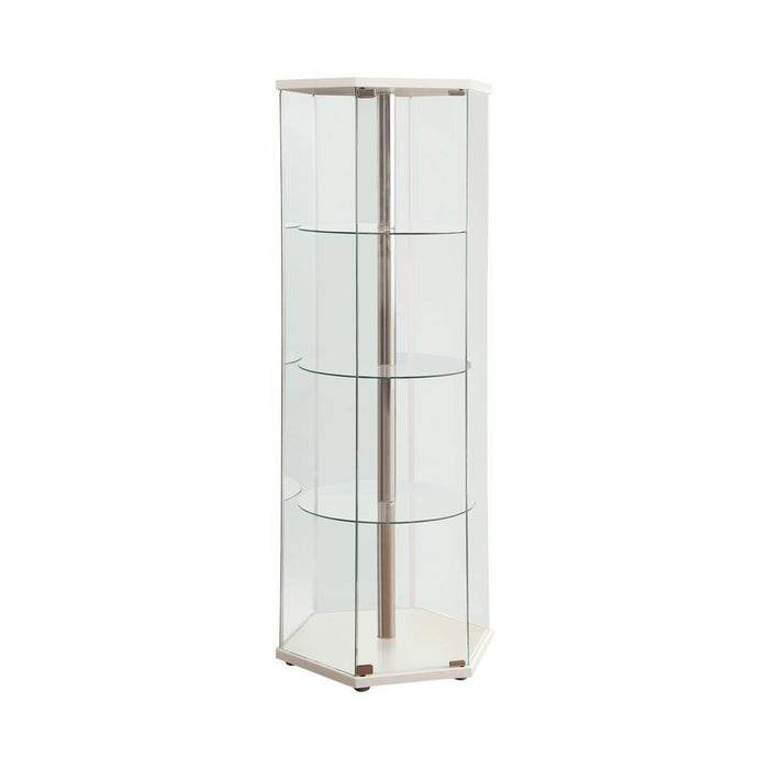 Traditional Glass Hexagon Curio Cabinet - Imperial Furniture (Las Vegas, NV) - Multi Location