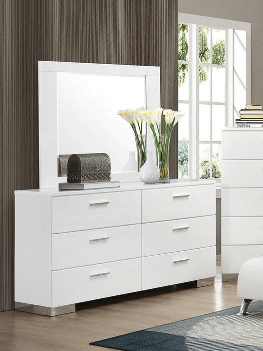 Felicity 6-drawer Dresser Glossy White - Imperial Furniture (Las Vegas, NV) - Multi Location
