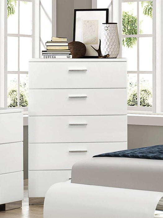 Felicity 5-drawer Chest Glossy White - Imperial Furniture (Las Vegas, NV) - Multi Location