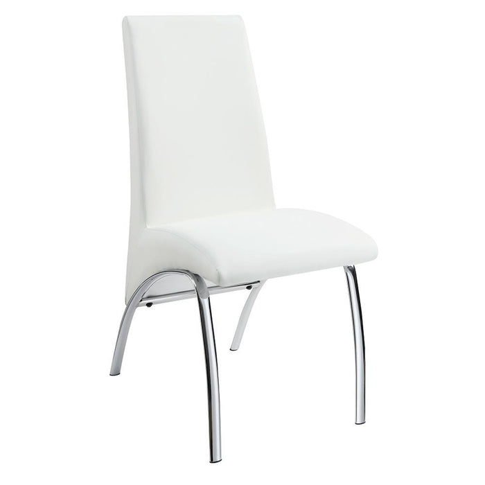 Bishop Upholstered Side Chairs White and Chrome (Set of 2) - Imperial Furniture (Las Vegas, NV) - Multi Location