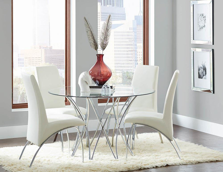 Bishop Upholstered Side Chairs White and Chrome (Set of 2) - Imperial Furniture (Las Vegas, NV) - Multi Location