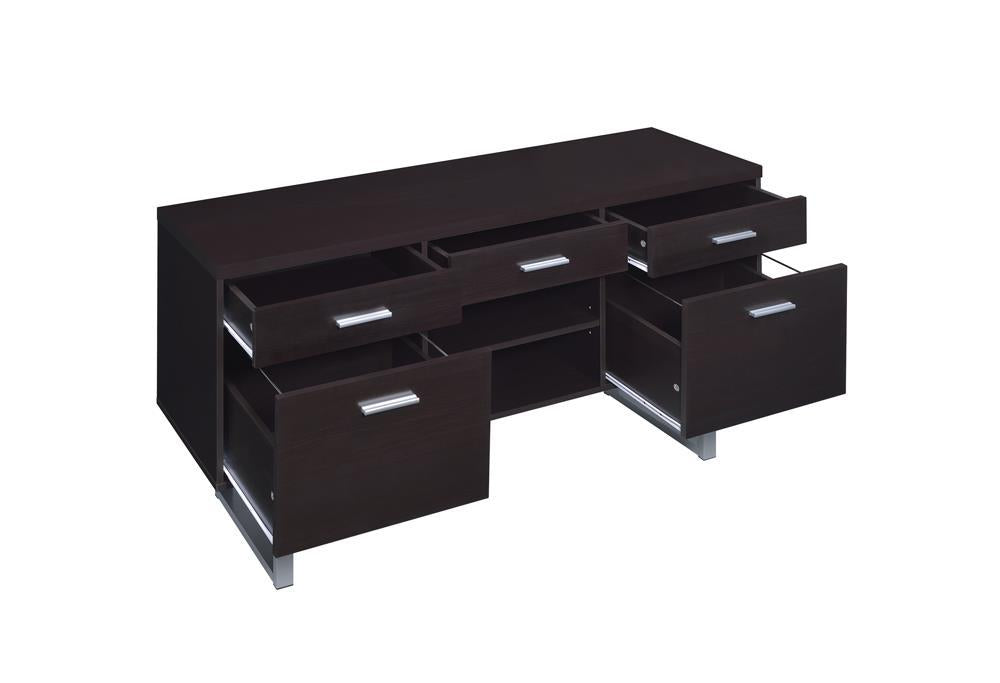 Lawtey 5-drawer Credenza with Adjustable Shelf Cappuccino - Imperial Furniture (Las Vegas, NV) - Multi Location