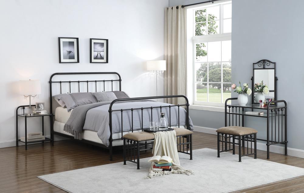 Livingston California King, E.King, & Queen Panel Metal Bed Dark Bronze - Imperial Furniture (Las Vegas, NV) - Multi Location