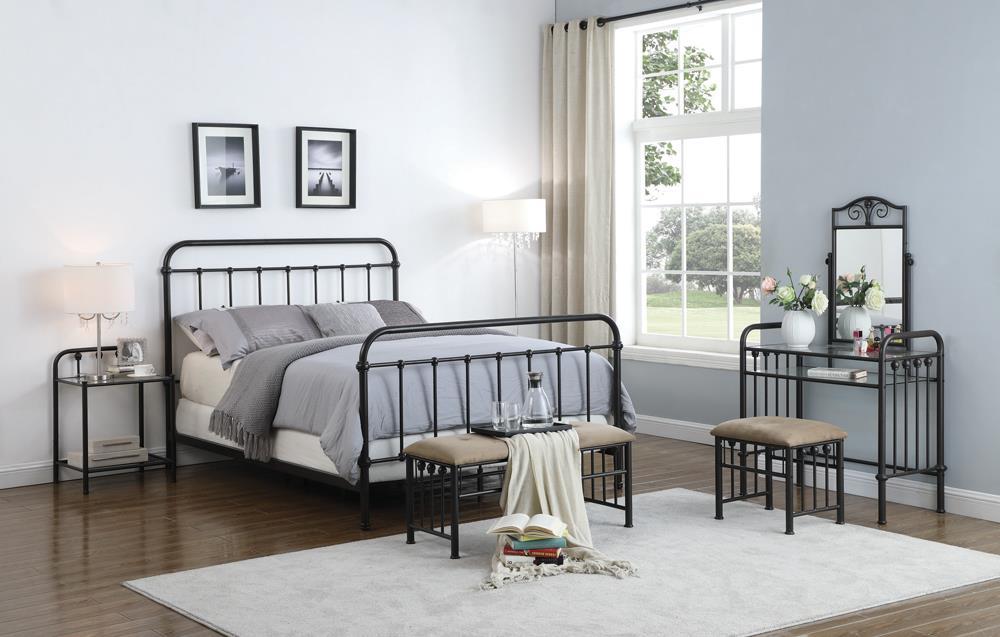 Livingston California King, E.King, & Queen Panel Metal Bed Dark Bronze - Imperial Furniture (Las Vegas, NV) - Multi Location
