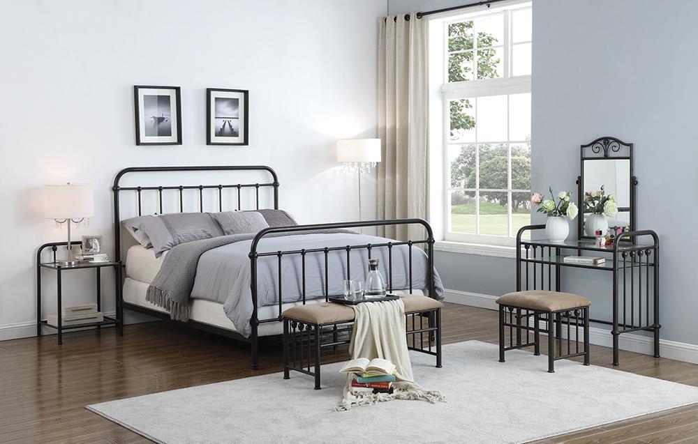 Livingston California King, E.King, & Queen Panel Metal Bed Dark Bronze - Imperial Furniture (Las Vegas, NV) - Multi Location