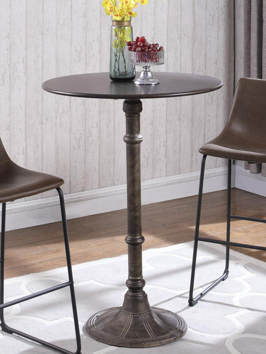 Oswego Round Bar Table Dark Russet and Antique Bronze - Imperial Furniture (Las Vegas, NV) - Multi Location