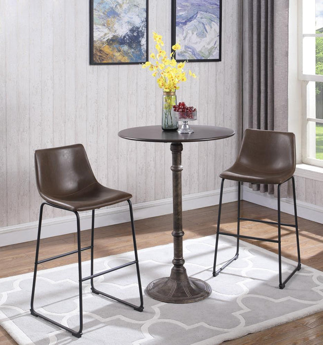Oswego Round Bar Table Dark Russet and Antique Bronze - Imperial Furniture (Las Vegas, NV) - Multi Location