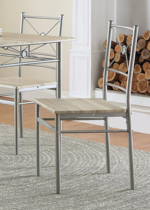 Anna Fontana 5-piece Rectangular Dining Set Brushed Silver - Imperial Furniture (Las Vegas, NV) - Multi Location