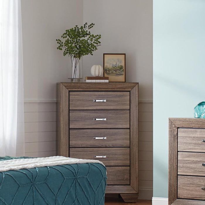 Kauffman 5-drawer Chest Washed Taupe - Imperial Furniture (Las Vegas, NV) - Multi Location