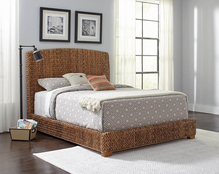 Laughton Hand-Woven Banana Leaf California King, E.King, & Queen Bed Amber - Imperial Furniture (Las Vegas, NV) - Multi Location