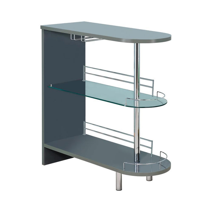Adolfo 3-tier Bar Table Glossy Grey and Clear - Imperial Furniture (Las Vegas, NV) - Multi Location