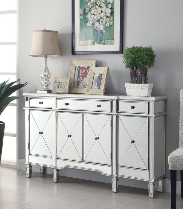 Aconitum 4-door Wine Cabinet Clear Mirror - Imperial Furniture (Las Vegas, NV) - Multi Location