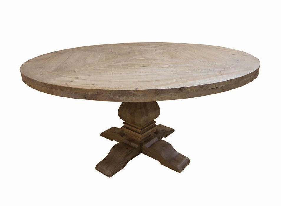 Florence Round Pedestal Dining Table Rustic Smoke - Imperial Furniture (Las Vegas, NV) - Multi Location