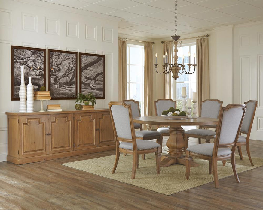 Florence Round Pedestal Dining Table Rustic Smoke - Imperial Furniture (Las Vegas, NV) - Multi Location