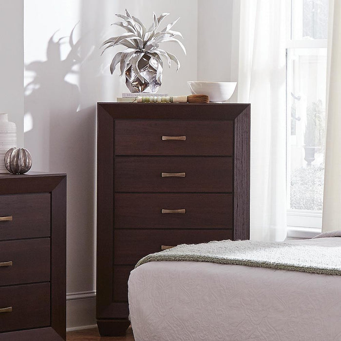 Kauffman 5-drawer Chest Dark Cocoa - Imperial Furniture (Las Vegas, NV) - Multi Location