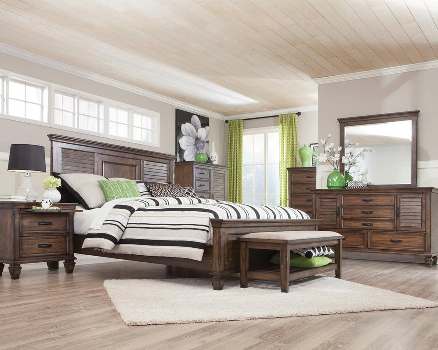 Franco Eastern King & Queen Panel Bed Antique White & Oak - Imperial Furniture (Las Vegas, NV) - Multi Location