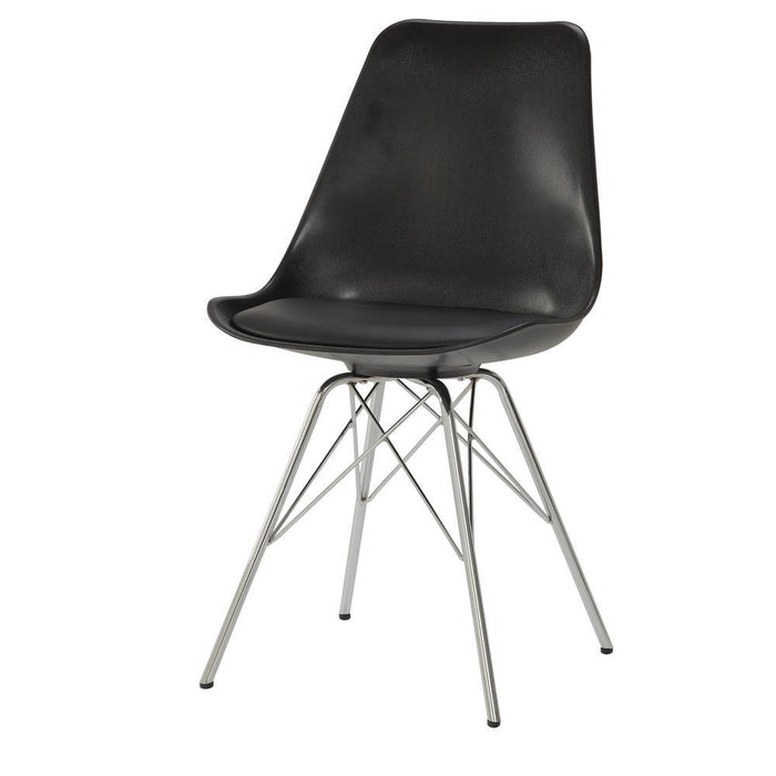 Juniper Armless Dining Chairs Black and Chrome (Set of 2) - Imperial Furniture (Las Vegas, NV) - Multi Location