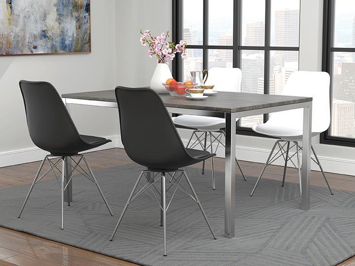 Juniper Armless Dining Chairs White and Chrome (Set of 2) - Imperial Furniture (Las Vegas, NV) - Multi Location