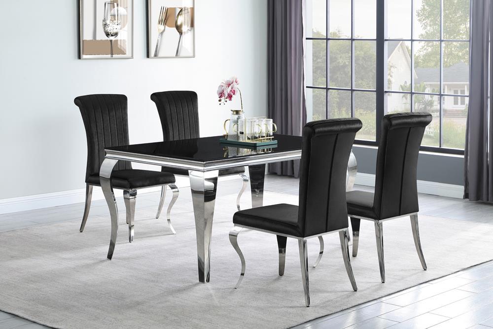 Betty Upholstered Side Chairs Black and Chrome (Set of 4) - Imperial Furniture (Las Vegas, NV) - Multi Location