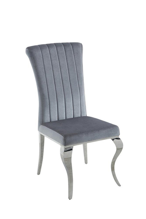 Betty Upholstered Side Chairs Grey and Chrome (Set of 4) - Imperial Furniture (Las Vegas, NV) - Multi Location