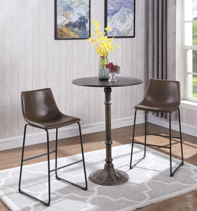 Michelle Armless Bar Stools Two-tone Brown and Black (Set of 2) - Imperial Furniture (Las Vegas, NV) - Multi Location