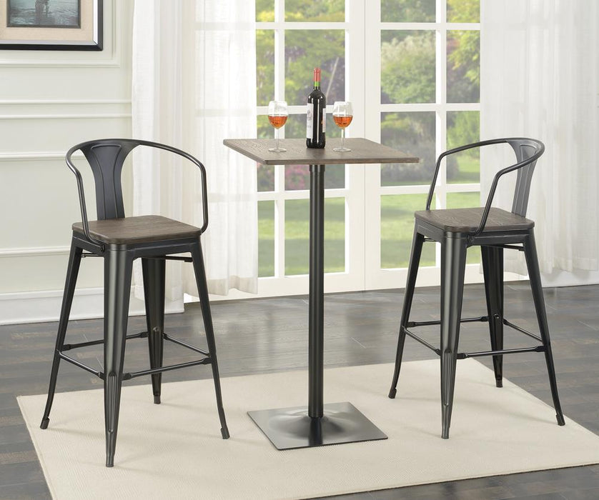 Cavalier Square Bar Table Dark Elm and Matte Black - Imperial Furniture (Las Vegas, NV) - Multi Location