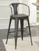 Cavalier Wooden Seat Bar Stools Dark Elm and Matte Black (Set of 2) - Imperial Furniture (Las Vegas, NV) - Multi Location