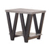 Stevens V-shaped End Table Black and Antique Grey - Imperial Furniture (Las Vegas, NV) - Multi Location