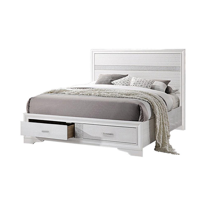 Miranda California King. E.King, & Queen 2-drawer Storage Bed Black & White - Imperial Furniture (Las Vegas, NV) - Multi Location