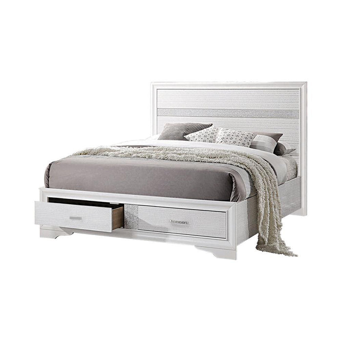 Miranda California King. E.King, & Queen 2-drawer Storage Bed Black & White - Imperial Furniture (Las Vegas, NV) - Multi Location
