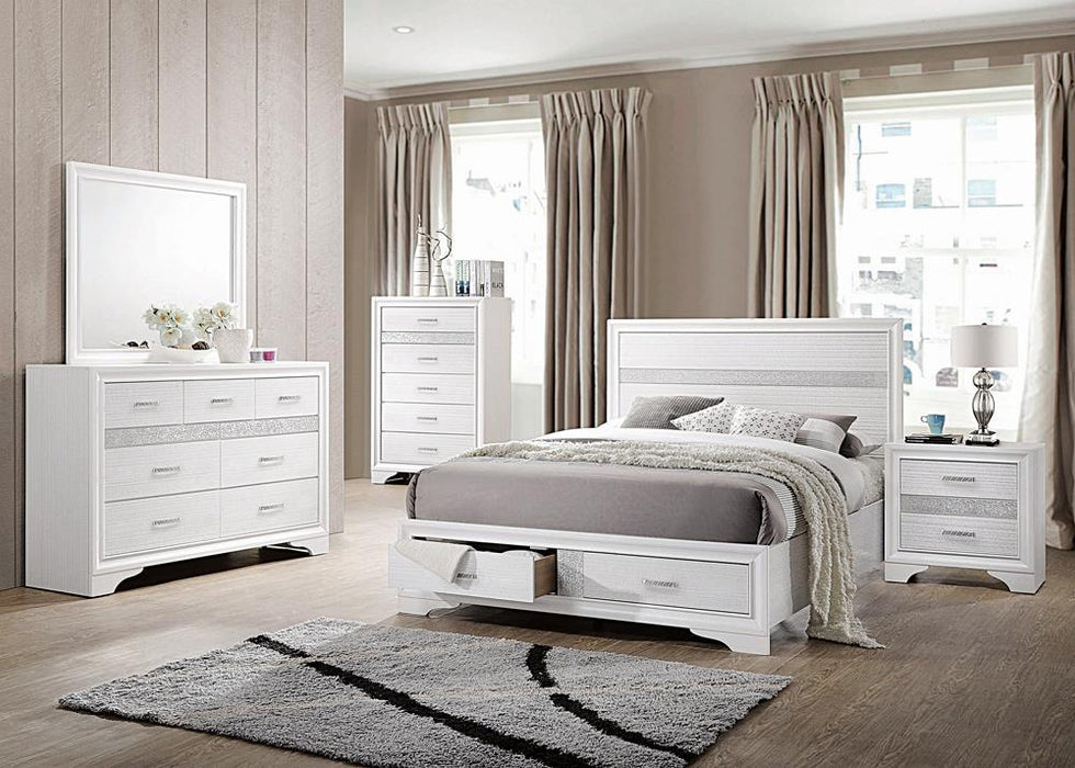 Miranda California King. E.King, & Queen 2-drawer Storage Bed Black & White - Imperial Furniture (Las Vegas, NV) - Multi Location