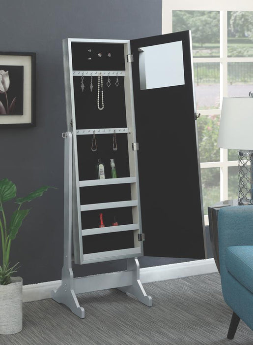 Elle Jewelry Cheval Mirror with Crytal Trim Silver - Imperial Furniture (Las Vegas, NV) - Multi Location