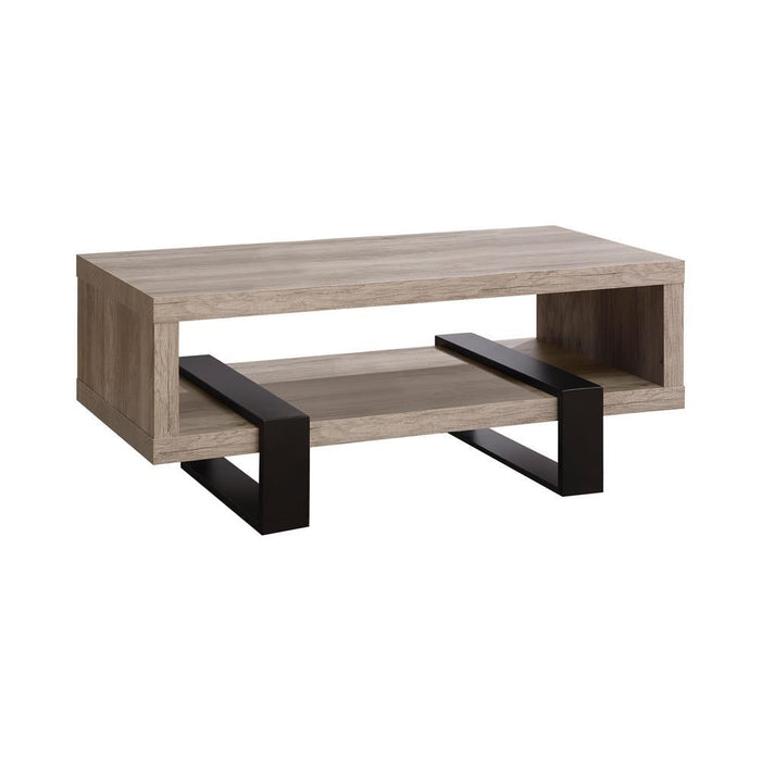 Dinard Coffee Table with Shelf Grey Driftwood - Imperial Furniture (Las Vegas, NV) - Multi Location