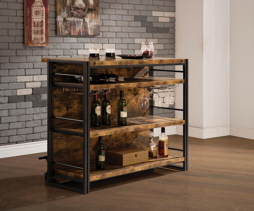 Renaldi Bar Unit with Stemware Rack Antique Nutmeg - Imperial Furniture (Las Vegas, NV) - Multi Location