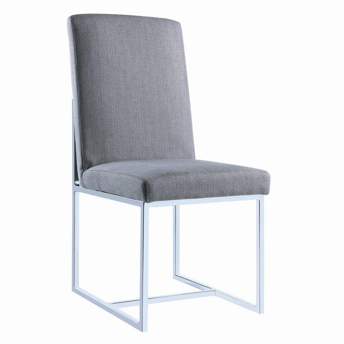 Mackinnon Upholstered Side Chairs Grey and Chrome (Set of 2) - Imperial Furniture (Las Vegas, NV) - Multi Location