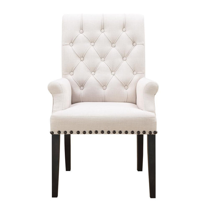 Alana Upholstered Arm Chair Beige and Smokey Black - Imperial Furniture (Las Vegas, NV) - Multi Location