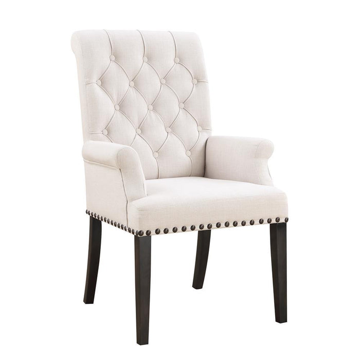 Alana Upholstered Arm Chair Beige and Smokey Black - Imperial Furniture (Las Vegas, NV) - Multi Location