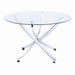 Beckham Round Dining Table Chrome and Clear - Imperial Furniture (Las Vegas, NV) - Multi Location