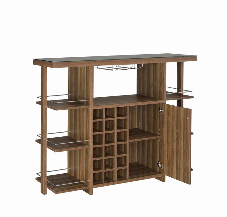 Evelio Bar Unit with Wine Bottle Storage Walnut - Imperial Furniture (Las Vegas, NV) - Multi Location