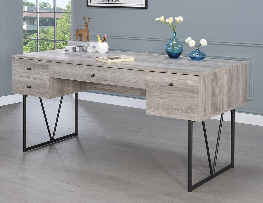 Analiese 4-drawer Writing Desk Grey Driftwood - Imperial Furniture (Las Vegas, NV) - Multi Location