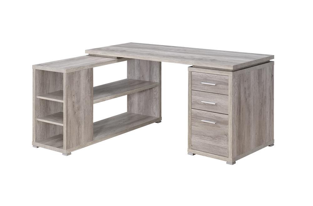 Yvette L-shape Office Desk Grey Driftwood - Imperial Furniture (Las Vegas, NV) - Multi Location