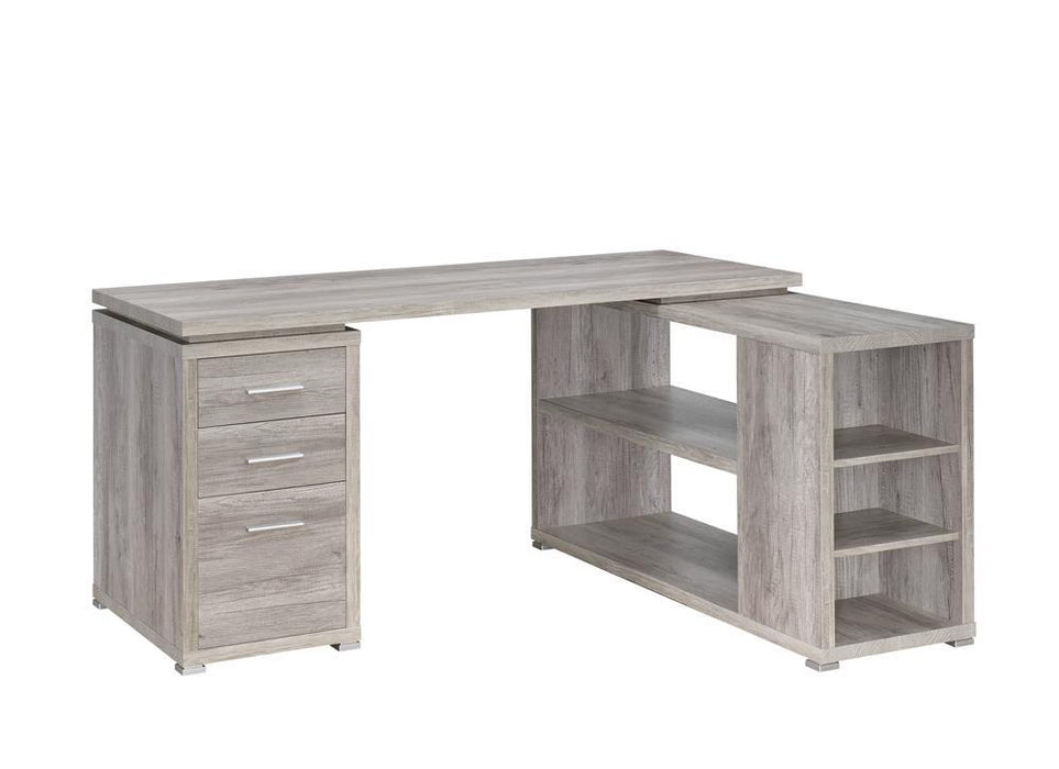 Yvette L-shape Office Desk Grey Driftwood - Imperial Furniture (Las Vegas, NV) - Multi Location