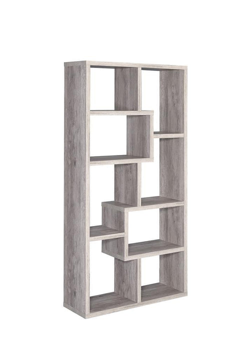 Theo 10-shelf Bookcase Grey Driftwood - Imperial Furniture (Las Vegas, NV) - Multi Location